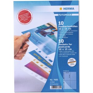 HERMA Postkartenhüllen 10x15 cm 10 Blatt transparent...