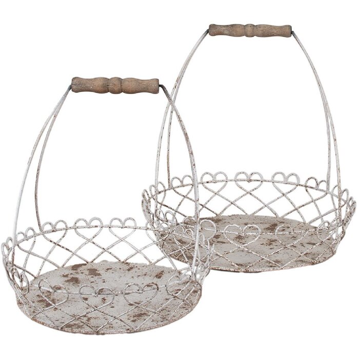 Clayre & Eef 6Y5619 Körbe Set 2 Stück Ø 39x42 / Ø 30x34 cm