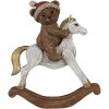 Clayre & Eef 6PR4169 Украшение Мишка на лошадке-качалке 12x4x14 см