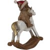 Clayre & Eef 6PR4169 Украшение Мишка на лошадке-качалке 12x4x14 см