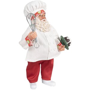 Clayre & Eef 65584 Dekoration Weihnachtsmann 17x11x27 cm