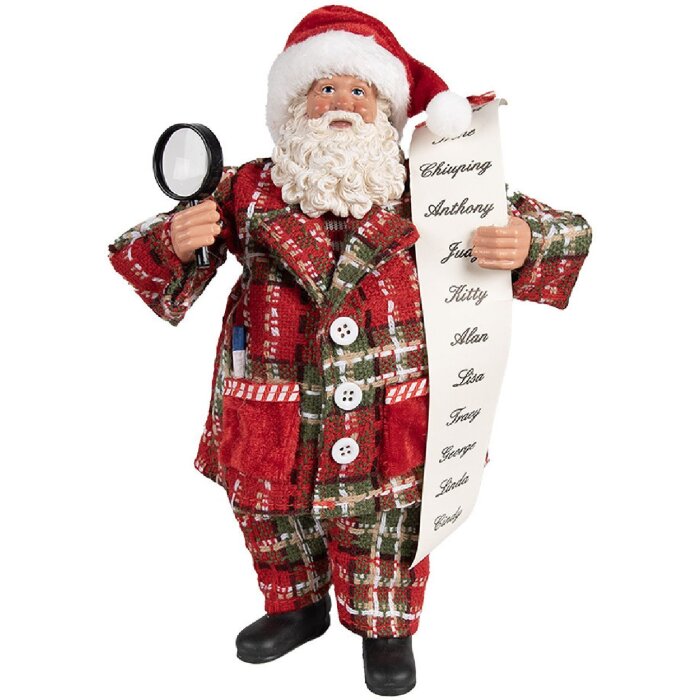 Clayre & Eef 65586 Dekoration Weihnachtsmann 16x10x27 cm