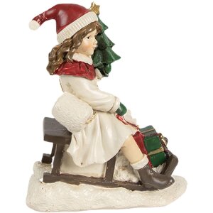 Clayre & Eef 6PR4183 Dekoration Kind auf Schlitten...