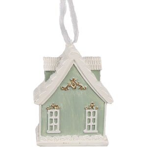 Clayre & Eef 6PR4214 Dekoration Anhänger Haus 6x4x8 cm