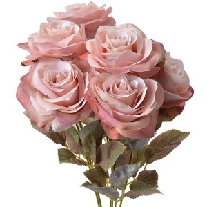 Clayre & Eef 6PL0309 Kunstblume Rose Rosa Grün...