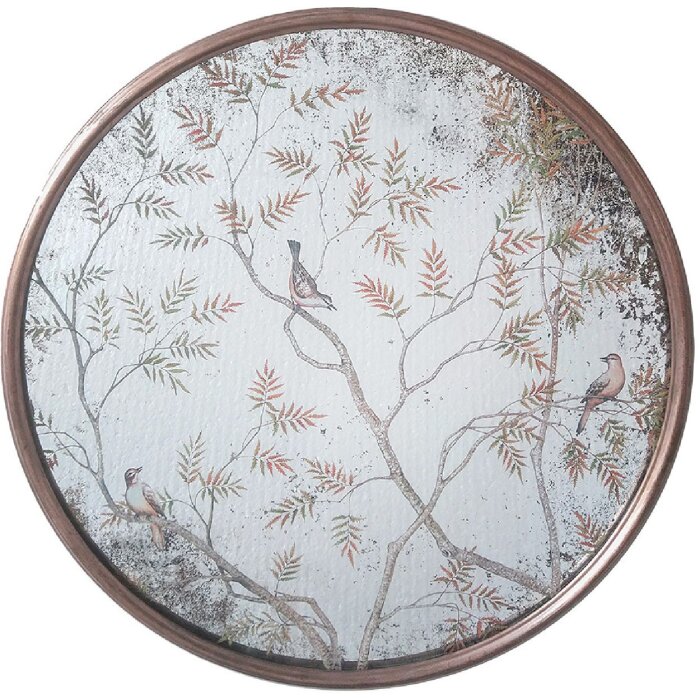 Clayre & Eef 52S315 Spiegel Kupferfarbig Ø 61x3 cm Rund Antik Stil