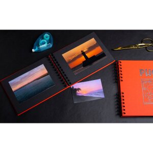 Exacompta Fotoalbum Musicart Rot 50 schwarze Seiten 23x16 cm Spiralbindung