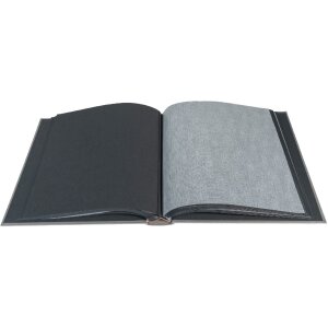 Exacompta Fotoalbum MILANO Grau 29x32 cm 60 schwarze Seiten