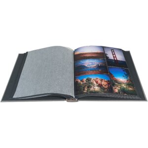 Exacompta Fotoalbum MILANO Grau 29x32 cm 60 schwarze Seiten