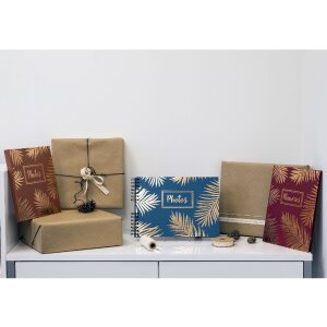 Exacompta 16207E Spiralfotoalbum Palma Blau 50 Seiten Schwarz 32x22 cm