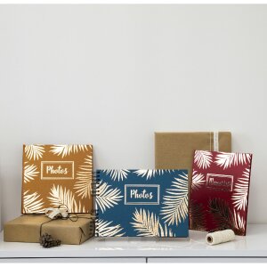 Exacompta 16207E Spiralfotoalbum Palma Blau 50 Seiten Schwarz 32x22 cm