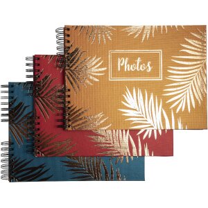 Exacompta 16207E Spiralfotoalbum Palma Blau 50 Seiten Schwarz 32x22 cm