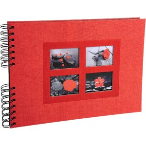 Exacompta 16245E Spiralalbum 50 schwarzen Seiten Passion 32x22 cm Rot