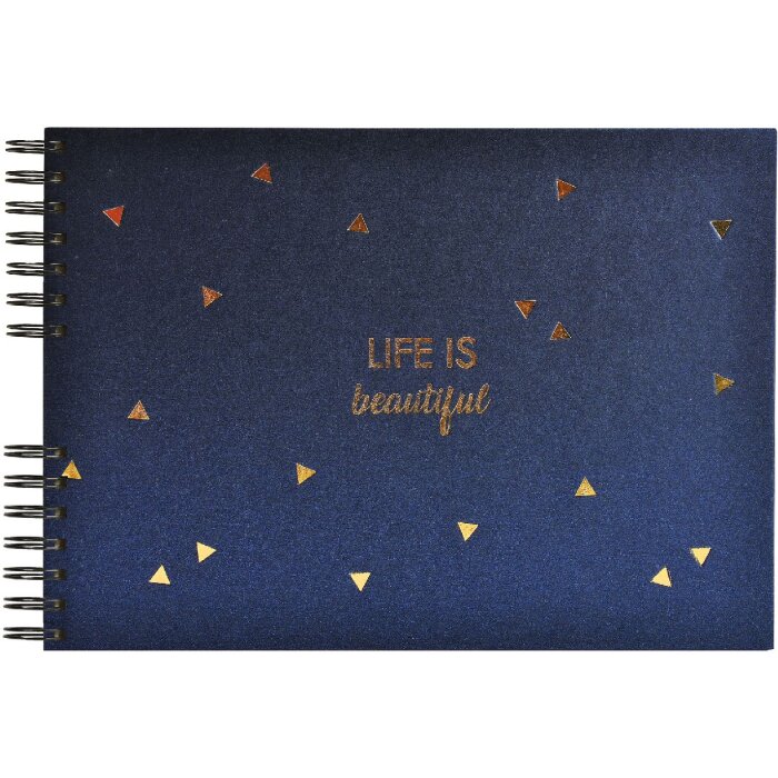 Exacompta 16452E Spiralalbum 50 Seiten schwarz 32x22cm LIFE Blau