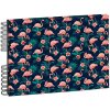 Exacompta 16703E Spiralfotoalbum FLAMINGO 23x16 cm 50 Seiten weiß Nachtblau