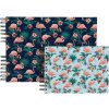 Exacompta 16703E Spiralfotoalbum FLAMINGO 23x16 cm 50 Seiten weiß Nachtblau