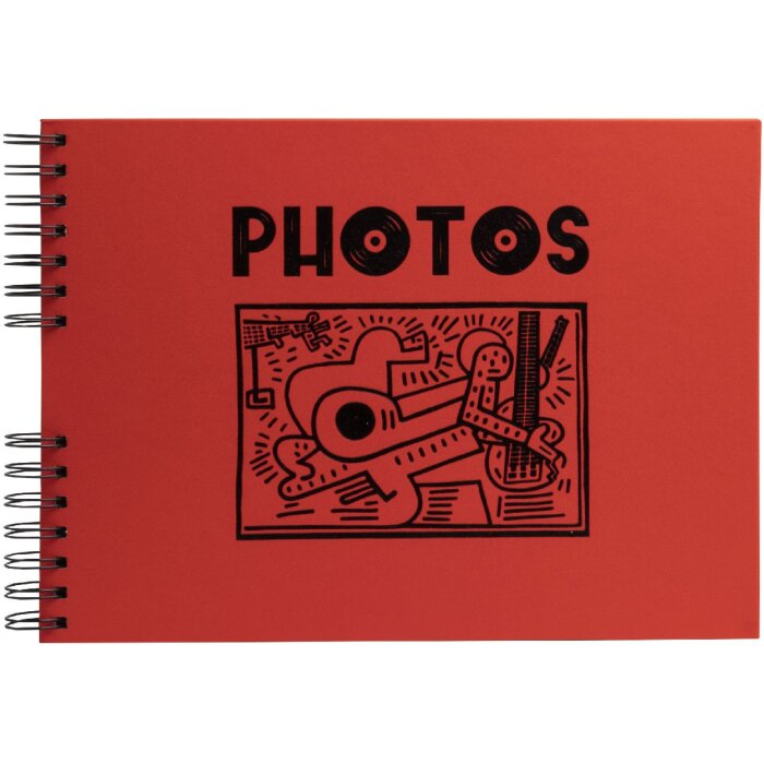 Exacompta 16783E Fotoalbum mit Spiralbindung 50 schwarze Seiten Musicart Rot
