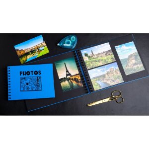 Exacompta 16785E Fotoalbum Spiralbindung 50 schwarze Seiten Musicart Blau