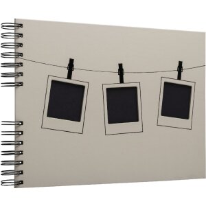 Exacompta 16823E Fotoalbum Spiralbindung 50 schwarze Seiten Polaroid Serie Beige