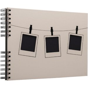 Exacompta 16825E Fotoalbum Spiralbindung 32x22 cm 50 schwarze Seiten Rosa