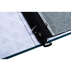 Exacompta 17603E Fotoalbum Ringmechanik 60 schwarze Seiten 32x26x4cm Blaugrün