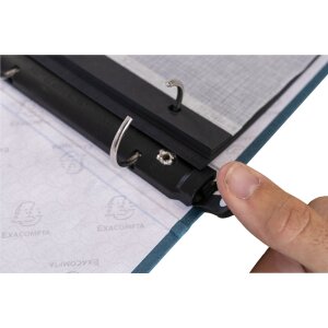 Exacompta 17603E Fotoalbum Ringmechanik 60 schwarze Seiten 32x26x4cm Blaugrün