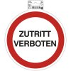 Schild Zutritt verboten 20 cm PVC