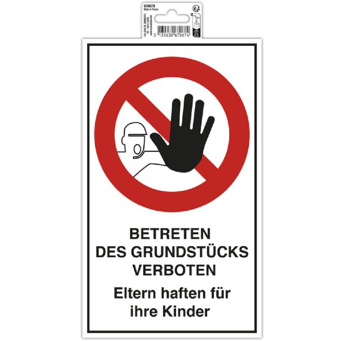 Schild Betreten verboten 15x25cm PVC