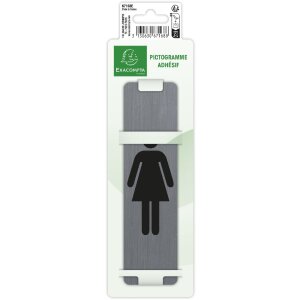 Exacompta Hinweisschild selbstklebend Aluminiumoptik Damen 16,5x4,4 cm Grau