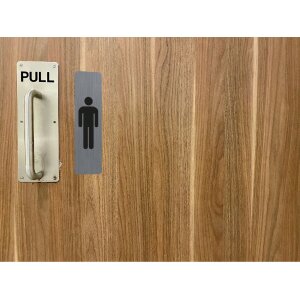 Exacompta Hinweisschild selbstklebend Aluminiumoptik Damen 16,5x4,4 cm Grau