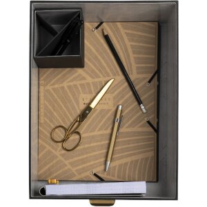Exacompta 79601E Office by me Boxen-Set 3-teilig Schwarz mit Etikettenhalter