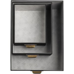 Exacompta 79601E Office by me Boxen-Set 3-teilig Schwarz mit Etikettenhalter