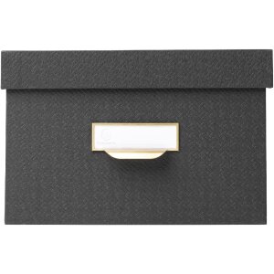 Exacompta 79601E Office by me Boxen-Set 3-teilig Schwarz mit Etikettenhalter