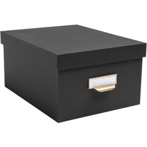 Exacompta 79601E Office by me Boxen-Set 3-teilig Schwarz mit Etikettenhalter