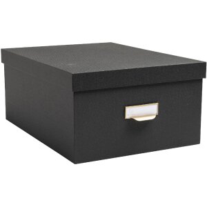 Exacompta 79601E Office by me Boxen-Set 3-teilig Schwarz mit Etikettenhalter