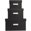 Exacompta 79601E Office by me Boxen-Set 3-teilig Schwarz mit Etikettenhalter