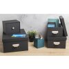 Exacompta 79601E Office by me Boxen-Set 3-teilig Schwarz mit Etikettenhalter