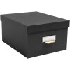 Exacompta 79601E Office by me Boxen-Set 3-teilig Schwarz mit Etikettenhalter