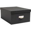 Exacompta 79601E Office by me Boxen-Set 3-teilig Schwarz mit Etikettenhalter