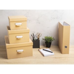 Exacompta 79602E Set mit 3 Aufbewahrungsboxen Office by me Beige