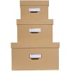Exacompta 79602E Set mit 3 Aufbewahrungsboxen Office by me Beige