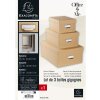 Exacompta 79602E Set mit 3 Aufbewahrungsboxen Office by me Beige