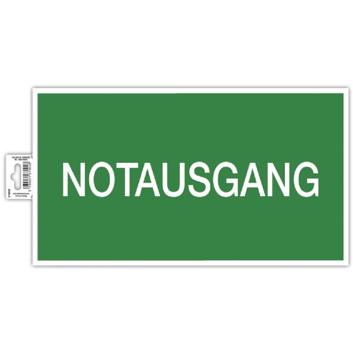 Exacompta 67004B Hinweisschild selbstklebend Notausgang grün weiß 35 cm