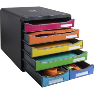 Exacompta Schubladenbox BIG BOX MAXI 6 offene Schubladen Iderama Regenbogen