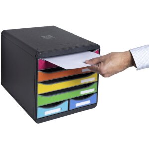Exacompta Schubladenbox BIG BOX MAXI 6 offene Schubladen Iderama Regenbogen