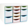 Exacompta Schubladenbox STORE BOX MULTI 11 offene Schubladen Weiß/Harlekin