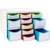 Exacompta Schubladenbox STORE BOX MULTI 11 offene Schubladen Weiß/Harlekin