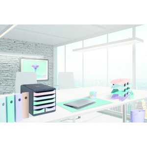 Exacompta Schubladenbox BIG BOX MAXI 6 offene Schubladen Aquarel sortiert