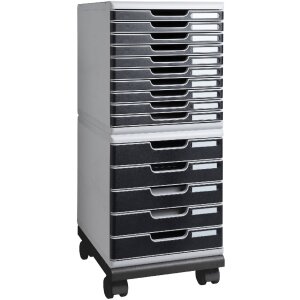 Exacompta 326714D Rollen für Modulo Schubladenboxen Schwarz Office