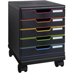 Exacompta 326714D Rollen für Modulo Schubladenboxen Schwarz Office